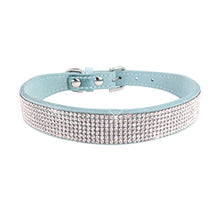 Load image into Gallery viewer, Comfortable Suede Fiber Crystal Dog Collar Glitter Rhinestone Dog Collars Zinc Alloy Buckle Collar for Small Dogs Cats XS/S/M/L