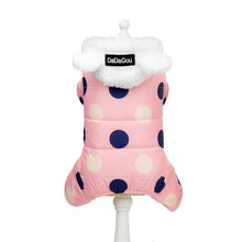 Load image into Gallery viewer, Winter Dog Clothes Hoodie Coat Big Polka Dot Cotton Coat Thicken Winter Warm Clothes for Small Dogs Puppy Sweater Dogs Pets
