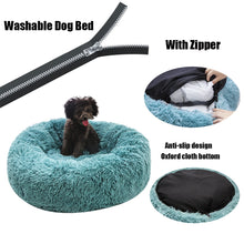 Load image into Gallery viewer, Round Plush Dog Bed with Zipper House Dog Mat Winter Warm Sleeping Cats Nest Soft Long Plush Dog Basket Pet Cushion Portable
