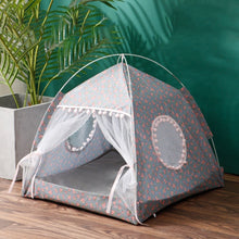 Load image into Gallery viewer, Pet Tent House Cat Bed Portable Teepee Thick Cushion Available for Dog Puppy Outdoor Indoor Portable Linen Pet Dog Tent Supplies
