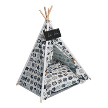 Load image into Gallery viewer, Pet Tent House Cat Bed Portable Teepee Thick Cushion Available for Dog Puppy Outdoor Indoor Portable Linen Pet Dog Tent Supplies
