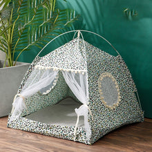 Load image into Gallery viewer, Pet Tent House Cat Bed Portable Teepee Thick Cushion Available for Dog Puppy Outdoor Indoor Portable Linen Pet Dog Tent Supplies
