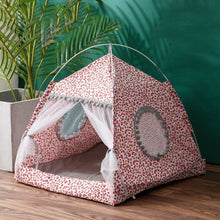 Load image into Gallery viewer, Pet Tent House Cat Bed Portable Teepee Thick Cushion Available for Dog Puppy Outdoor Indoor Portable Linen Pet Dog Tent Supplies
