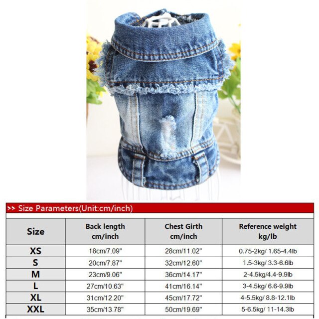 Designer Dog Clothes Fashion Cowboy Clothing for Small Dogs Cat Jeans Jacket Denim Coat for Chihuahua York French Bulldog Pets